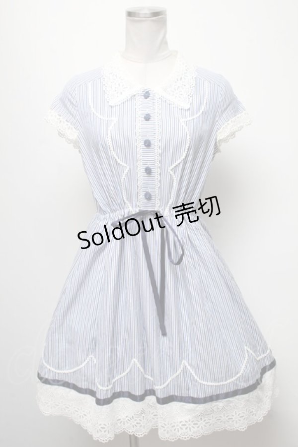 画像1: MILK / ストライプワンピース  サックス S-25-04-06-025-ML-OP-AS-ZS (1)
