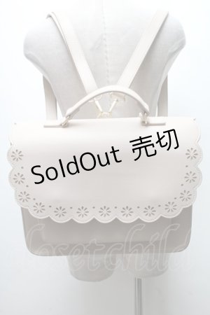 画像: m petit by misako / スカラップ被せの3WAYバッグ  ベージュ S-25-04-07-006-LO-BG-HR-ZT-K010