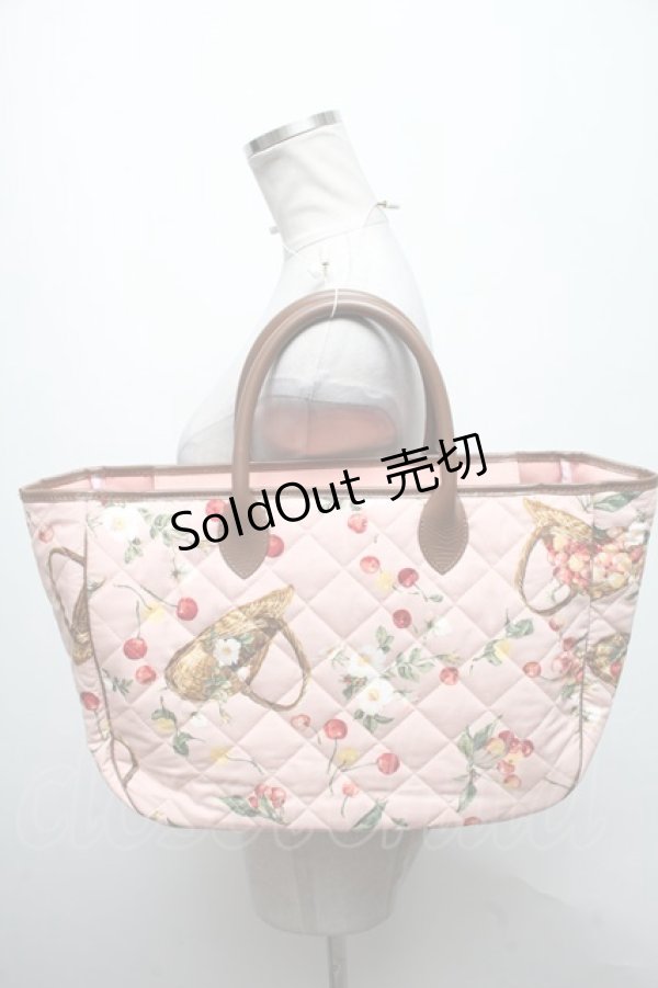 画像2: PINK HOUSE / 野ばらとチェリープリントバッグ  ピンク S-25-04-07-015-LO-BG-AS-ZS (2)