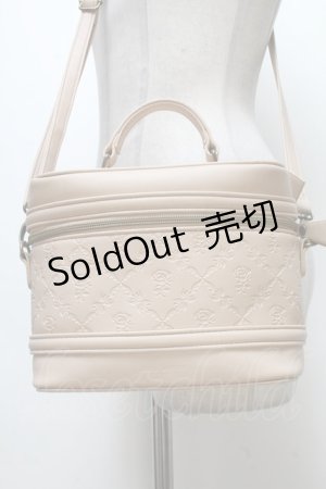 画像: axes femme / 型押しデザインバニティバッグ  ベージュ S-25-04-07-019-AX-BG-HR-ZT335