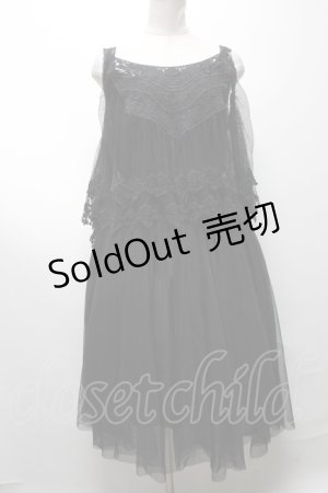 画像: axes femme / レース重ねワンピース  黒 S-25-04-09-054-AX-OP-HR-ZS