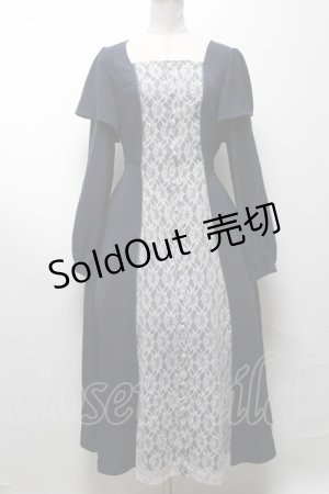 画像: axes femme / バイカラーレトロワンピース  紺 S-25-04-09-055-AX-OP-AS-ZS