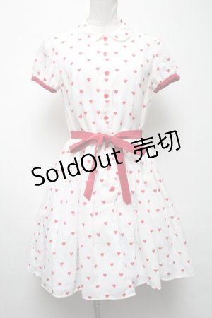 画像: MILK / Bebeハートドレス  白ｘ赤 S-25-04-09-067-ML-OP-AS-ZS