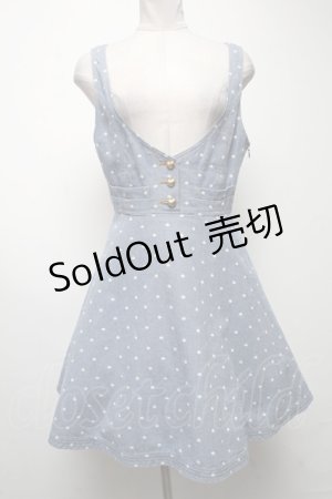 画像: MILK / ドットデニムジャンパースカート  ブルー S-25-04-09-071-ML-OP-AS-ZS