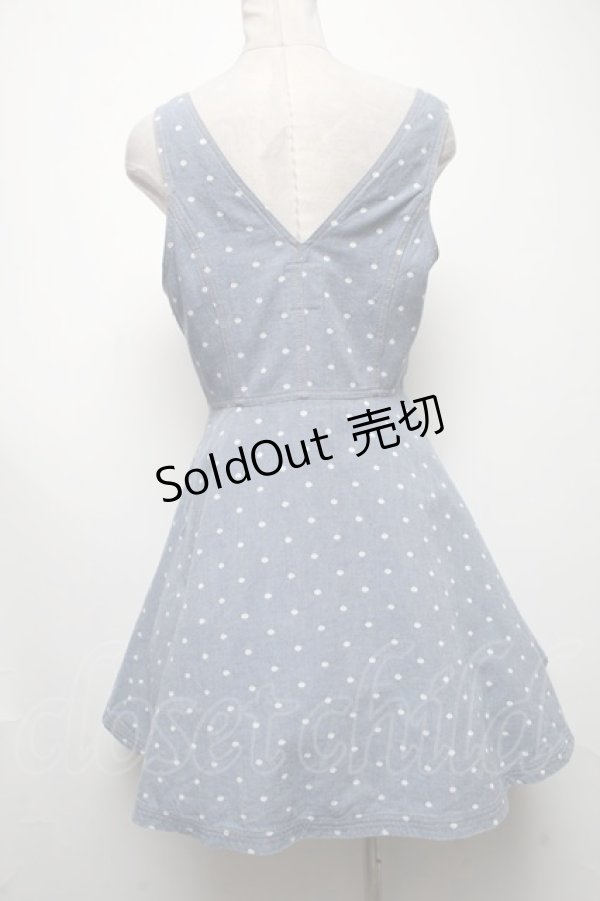 画像2: MILK / ドットデニムジャンパースカート  ブルー S-25-04-09-071-ML-OP-AS-ZS (2)