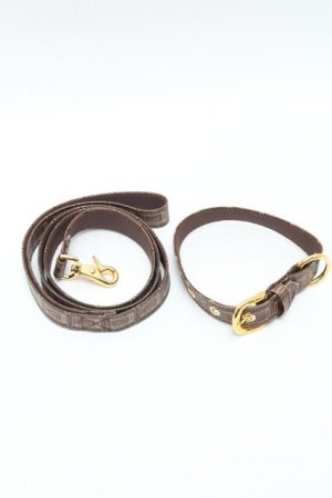 画像: Q-pot. / Bitter Chocolate Dog Leash ＆Collar  ブラウン S-25-04-09-018-QP-BG-HR-ZS