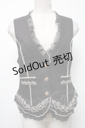 画像: axes femme / 綿クラシックベスト  黒 S-25-04-12-051-AX-TO-AS-ZS