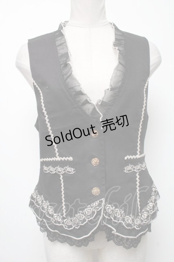 画像1: axes femme / 綿クラシックベスト  黒 S-25-04-12-051-AX-TO-AS-ZS (1)
