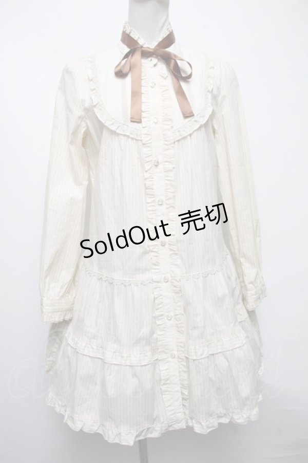 画像2: axes femme / ストライプ柄ワンピース  オフ S-25-04-12-056-AX-OP-AS-ZS (2)