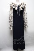 画像1: dazzlin / フリルカラードッキングワンピース  紺 S-25-04-12-065-LO-OP-AS-ZS (1)
