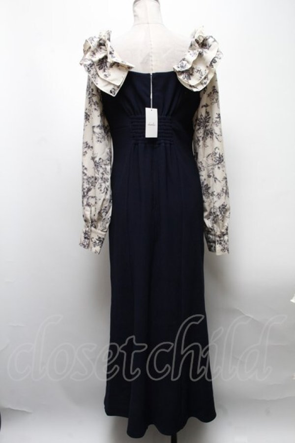画像2: dazzlin / フリルカラードッキングワンピース  紺 S-25-04-12-065-LO-OP-AS-ZS (2)