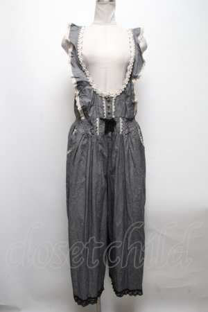画像: axes femme / ワイドパンツサロペット  グレー S-25-04-12-072-AX-BL-HR-ZS
