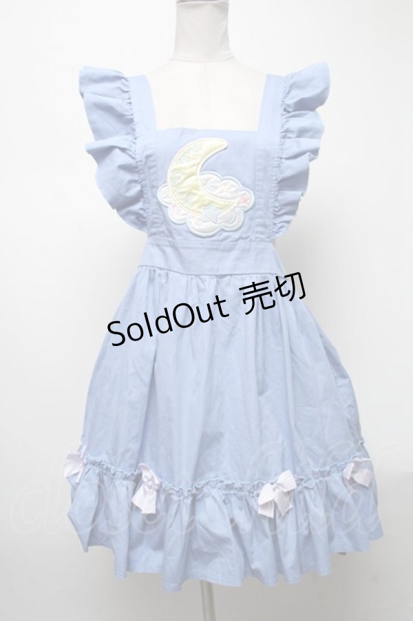 画像1: Nile Perch / フリルジャンパースカート<BIGワッペン>  ブルー S-25-04-12-083-LO-OP-AS-ZS (1)