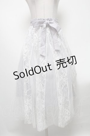 画像: axes femme / レース×チュールスカート  グレー S-25-04-12-090-AX-SK-HR-ZS
