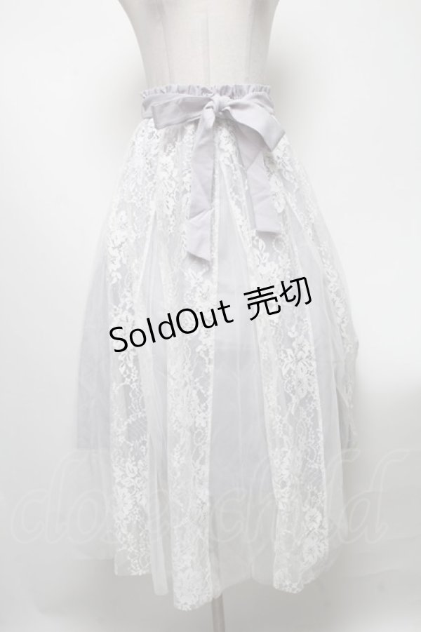 画像1: axes femme / レース×チュールスカート  グレー S-25-04-12-090-AX-SK-HR-ZS (1)