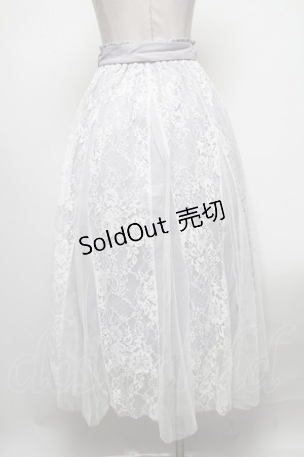 画像2: axes femme / レース×チュールスカート  グレー S-25-04-12-090-AX-SK-HR-ZS (2)
