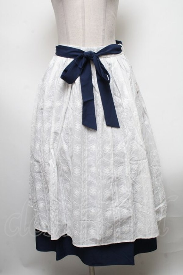 画像1: axes femme / バイカラーコットンレーススカート  白 S-25-04-12-091-AX-SK-HR-ZS (1)