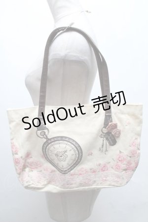 画像: axes femme / バラｘ時計プリントバッグ  オフ S-25-04-12-016-AX-BG-HR-ZS