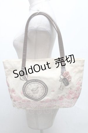 画像: axes femme / バラｘ時計プリントバッグ  オフ S-25-04-12-017-AX-BG-HR-ZS