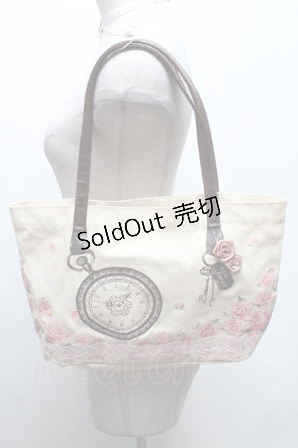 画像1: axes femme / バラｘ時計プリントバッグ  オフ S-25-04-12-017-AX-BG-HR-ZS (1)