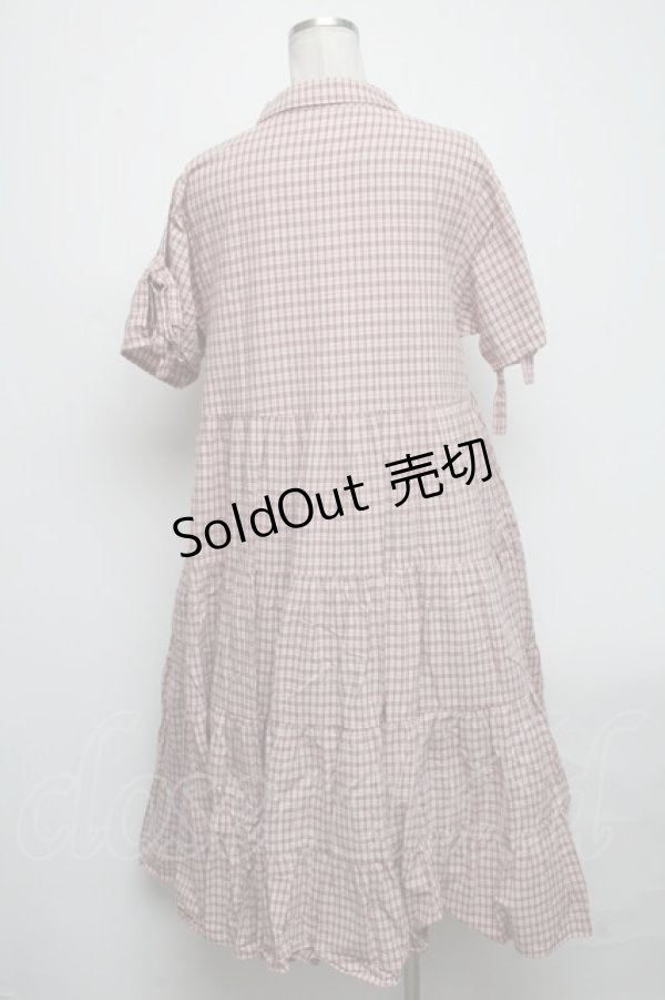 画像2: merry jenny / チェックティアードティアードワンピース  ピンク S-25-04-14-056-LO-OP-AS-ZS (2)