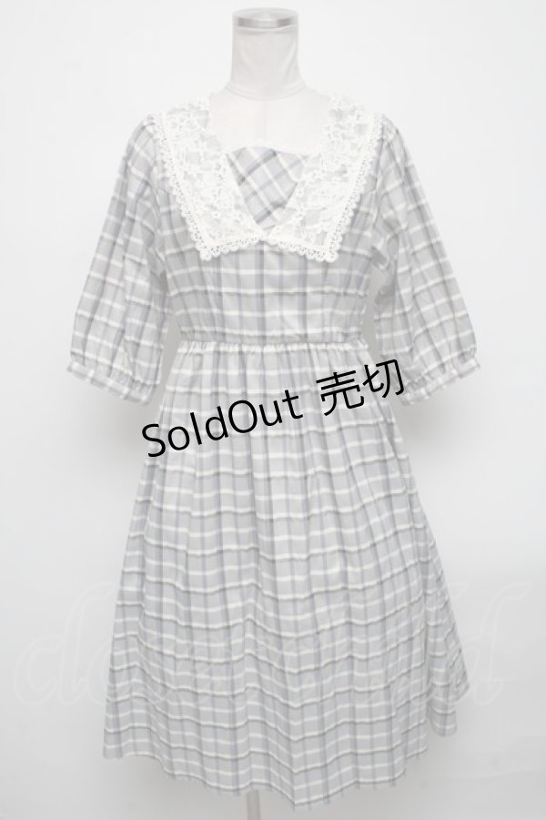 画像1: Fi.n.t / チェックワンピース  グレーｘブルー S-25-04-14-061-CA-OP-AS-ZS (1)