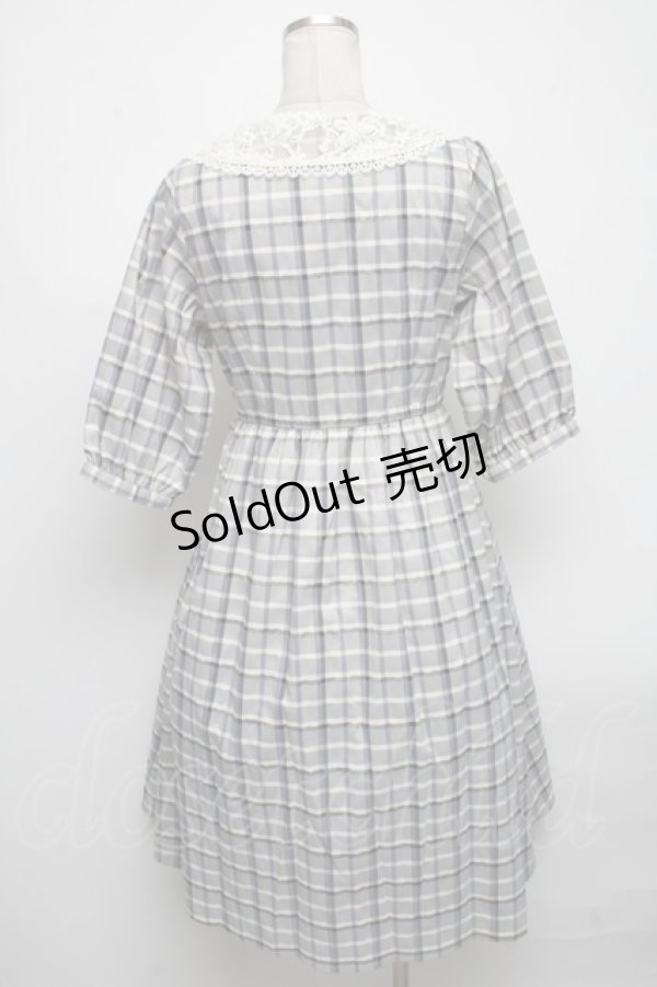 画像2: Fi.n.t / チェックワンピース  グレーｘブルー S-25-04-14-061-CA-OP-AS-ZS (2)