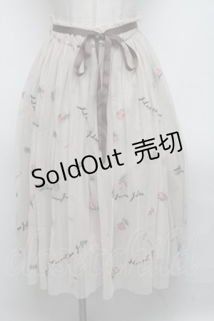 画像: an another angelus / 花刺繍チュールスカート  オフ S-25-04-14-068-CA-SK-AS-ZS