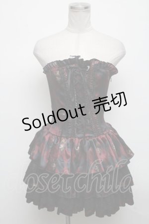 画像: ATELIER PIERROT / "Diamond Circus"ミニコルセットワンピース  ワイン S-25-04-14-079-EL-OP-AS-ZS
