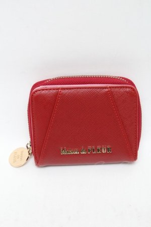 画像: Maison de FLEUR / ZIP折財布  赤 S-25-04-14-003-LO-ZA-AS-ZS