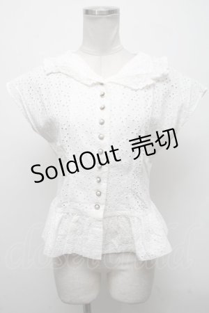画像: an another angelus / レースブラウス  白 S-25-04-14-024-CA-TO-AS-ZS