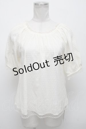 画像: an another angelus / ドットチュールブラウス  オフ S-25-04-14-031-CA-BL-AS-ZS