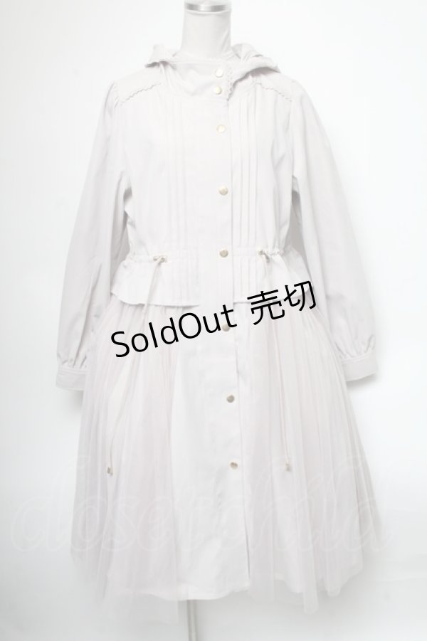 画像1: axes femme POETIQUE / チュール使いロングパーカー  薄ピンク S-25-04-15-054-AX-OP-HR-ZS (1)