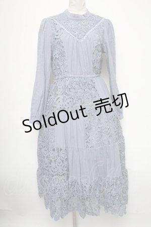 画像: axes femme Nostalgic / 総レースパッチワークワンピース  ブルー S-25-04-15-056-LO-OP-HR-ZI