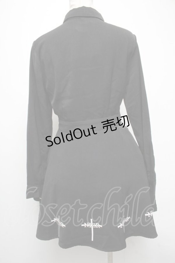 画像2: NieR Clothing / 編み上げワンピース  黒 S-25-04-15-058-PU-OP-AS-ZS (2)