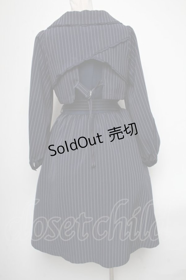 画像2: axes femme POETIQUE / ストライプワンピ風コート  紺 S-25-04-15-060-AX-CO-HR-ZS (2)