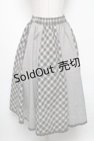 画像: axes femme / チェック切替スカート  黒 S-25-04-15-073-AX-SK-HR-ZS