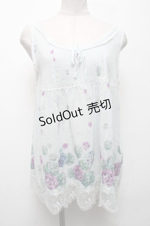 画像1: Jane Marple / TOPハイドランジアノースリーブトップス  サックス S-25-04-15-018-JM-TO-AS-ZS (1)