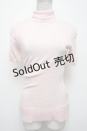 画像: JESUS DIAMANTE / 裾モヘア半袖ニット  ピンク S-25-04-15-029-JE-TO-HR-ZS