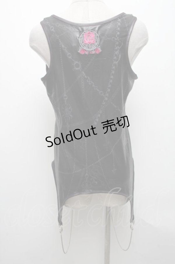 画像2: Sixh / ptチェーンタンクトップ  黒 S-25-04-15-035-HN-TO-HR-ZS (2)