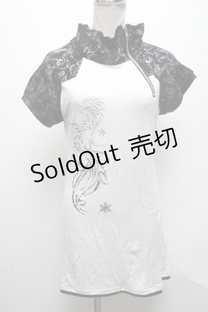 画像: Sixh / 切替ptハイネックカットソー  黒ｘ白 S-25-04-15-037-HN-TO-HR-ZS