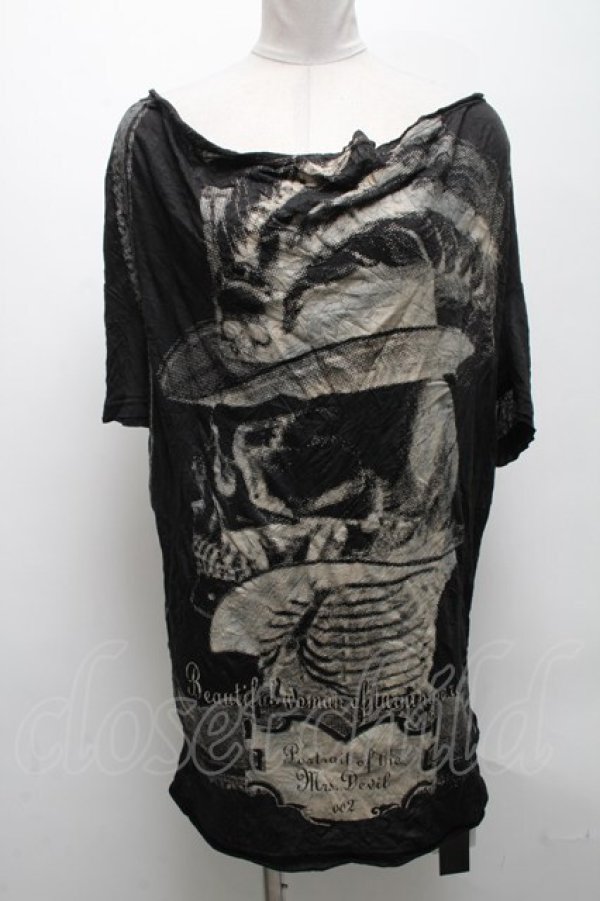 画像1: VII / ptドレープTシャツ  黒 S-25-04-15-039-HN-TS-HR-ZS (1)