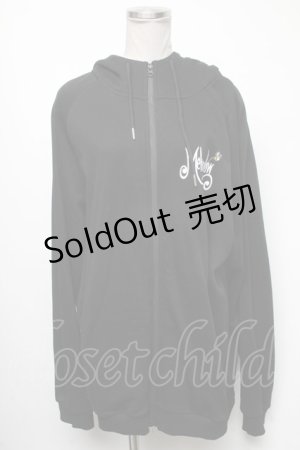 画像: Meltyglow / クマプリントパーカー  黒 S-25-04-17-052-PU-TO-HR-ZT307