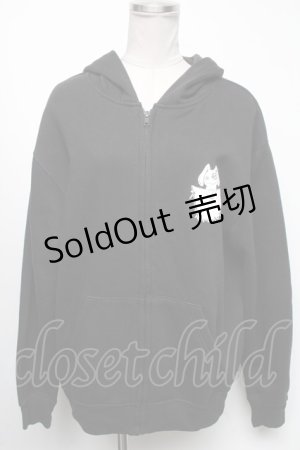 画像: 【SALE】NieR CLOTHING / NieRちゃんプリント裏起毛パーカー  黒 S-25-04-17-053-PU-TO-HR-ZT307