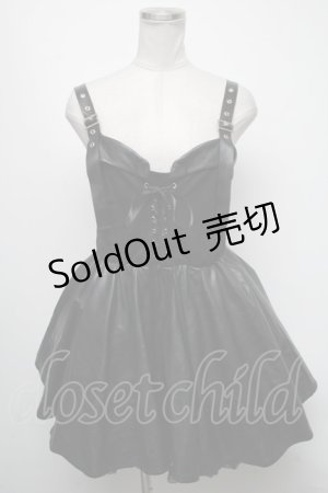 画像: KRY CLOTHING / レースアップキャミワンピース  黒 S-25-04-17-073-EL-TO-HR-ZS