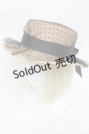 画像: Ank Rouge / ストローハット  ベージュｘ黒 S-25-04-17-016-CA-AC-AS-ZS