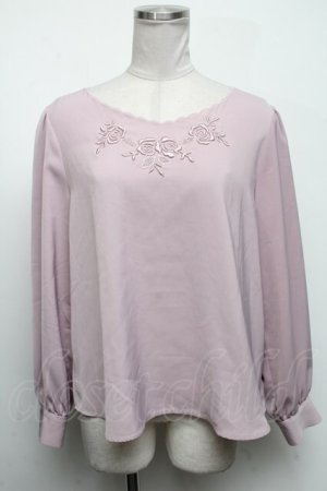 画像: an another angelus / ローズ刺繍ブラウス  ピンク S-25-04-17-035-CA-BL-AS-ZS