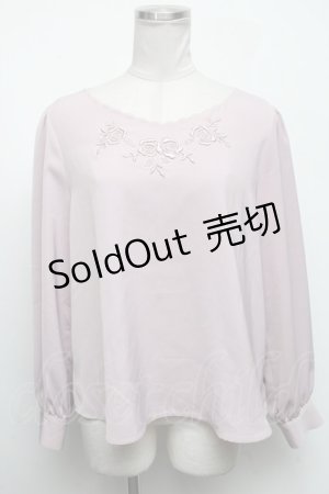 画像: an another angelus / ローズ刺繍ブラウス  ピンク S-25-04-17-035-CA-BL-AS-ZS