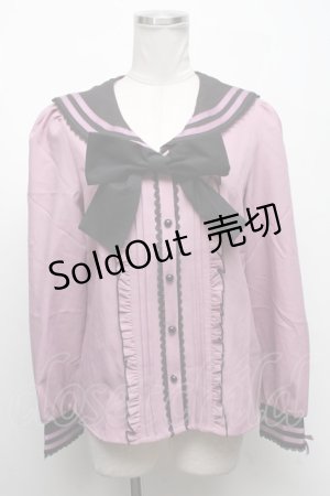 画像: DearMyLove / セーラーレースアップうさぎブラウス  ピンク S-25-04-17-041-EL-BL-AS-ZS