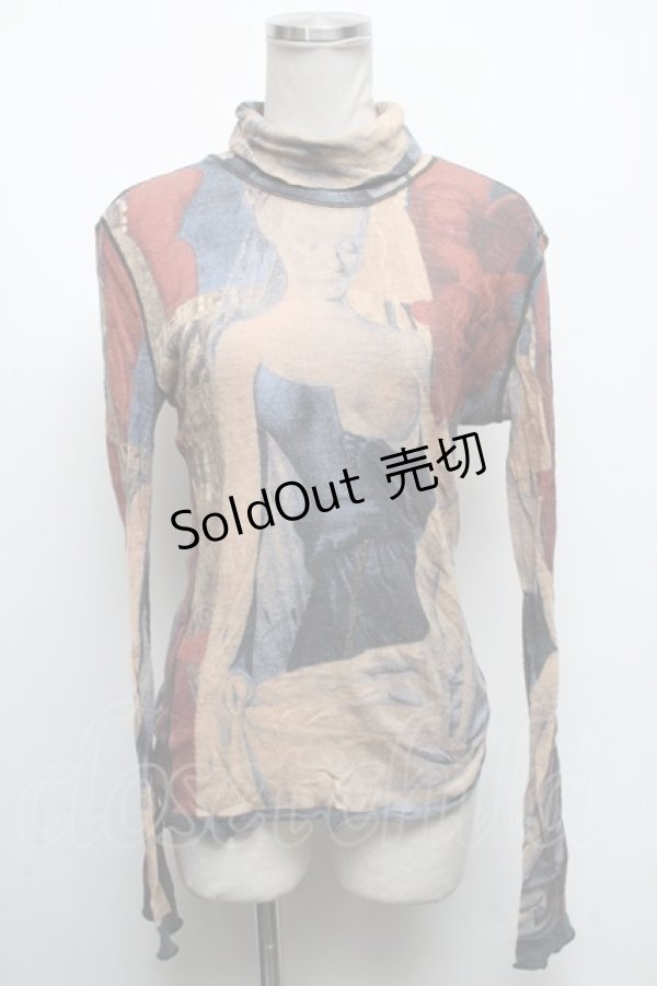 画像1: Jean Paul GAULTIER / 授乳の聖母パワーネットタートルネックカットソー 48  S-25-04-17-043-GO-TO-HR-ZS (1)